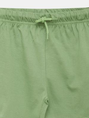 green cotton shorts & three fourth - 17548911 - Standard Image - 3