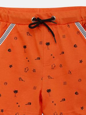 orange cotton shorts & three fourth - 17548914 - Standard Image - 3