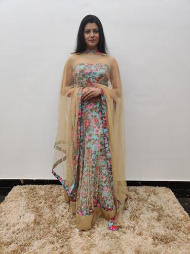 blue printed lehenga set - 17548936 - Standard Image - 1