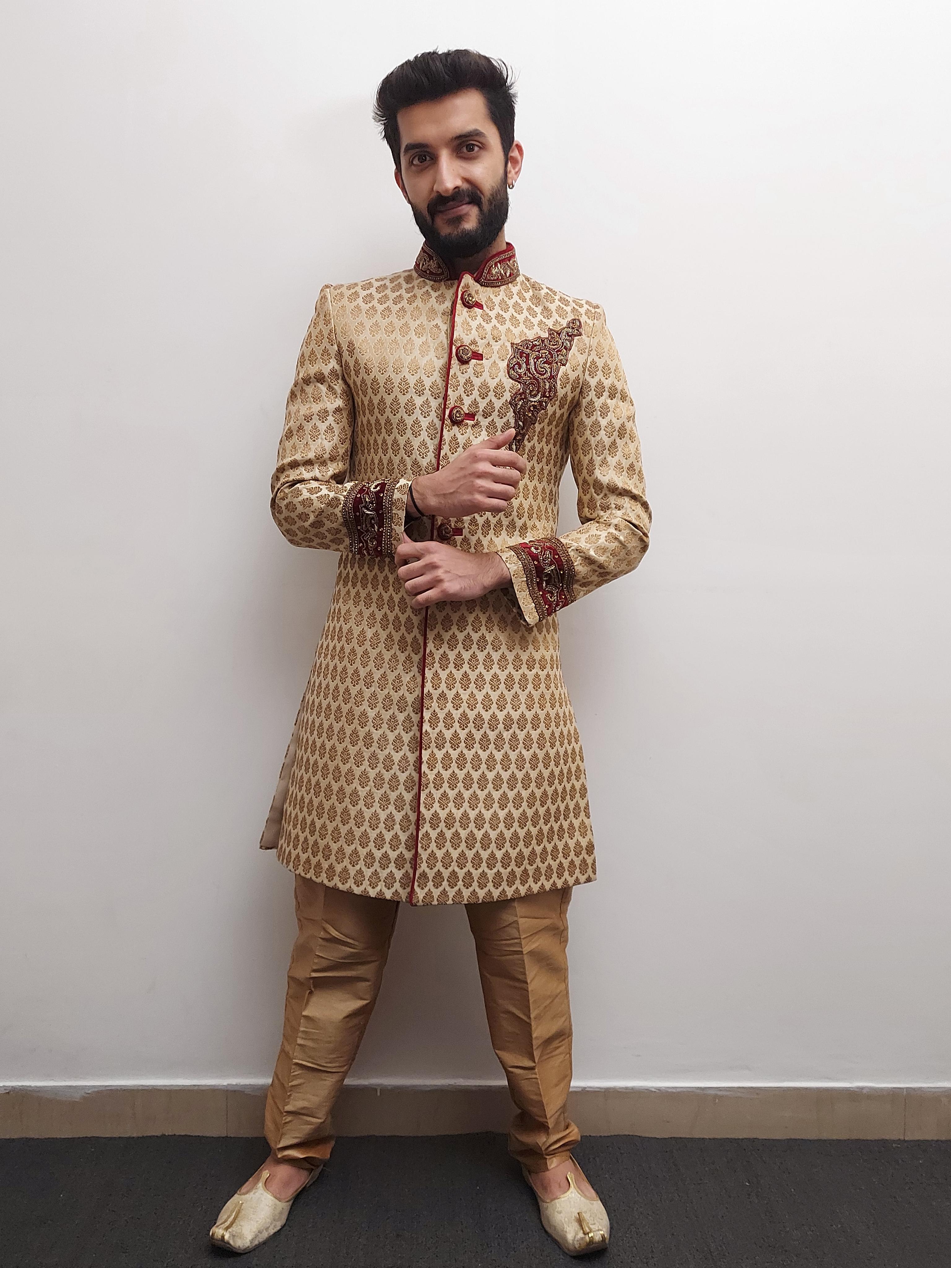 gold groom sherwani - 17548978 - Zoom Image - 1