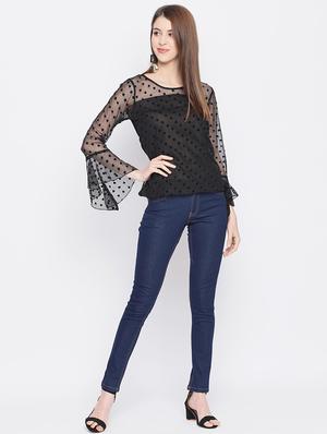 bell sleeved sheer top - 17548986 - Standard Image - 4