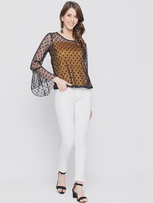 bell sleeved sheer top - 17548987 - Standard Image - 4