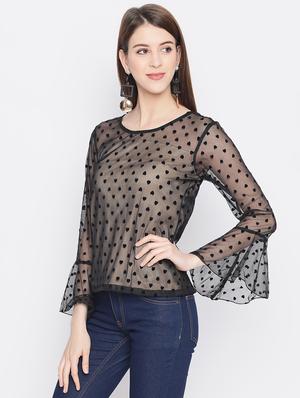 bell sleeved sheer top - 17548988 - Standard Image - 2