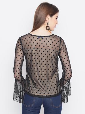 bell sleeved sheer top - 17548988 - Standard Image - 3