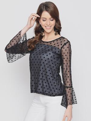 bell sleeved sheer top - 17548989 - Standard Image - 2