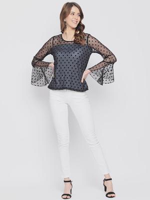 bell sleeved sheer top - 17548989 - Standard Image - 4