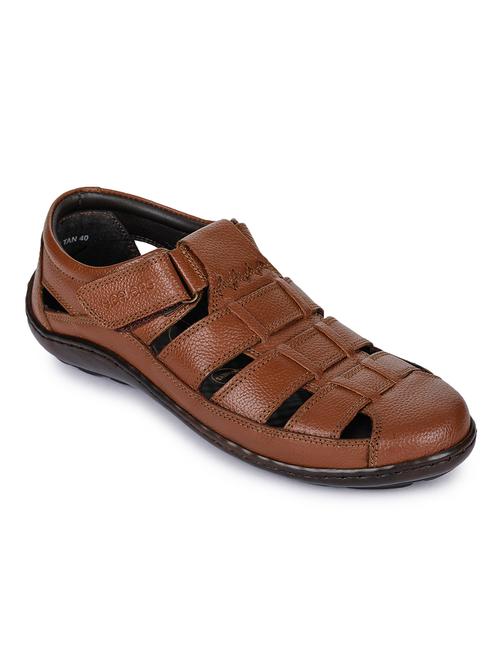 tan leather back strap sandals - 17549028 - Standard Image - 1