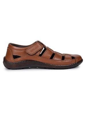 tan leather back strap sandals - 17549028 - Standard Image - 2