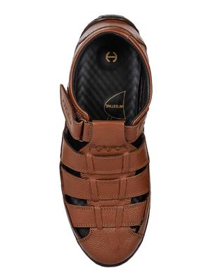 tan leather back strap sandals - 17549028 - Standard Image - 4