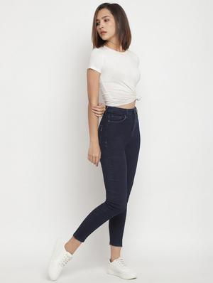 high rise denim jeans - 17549058 - Standard Image - 4