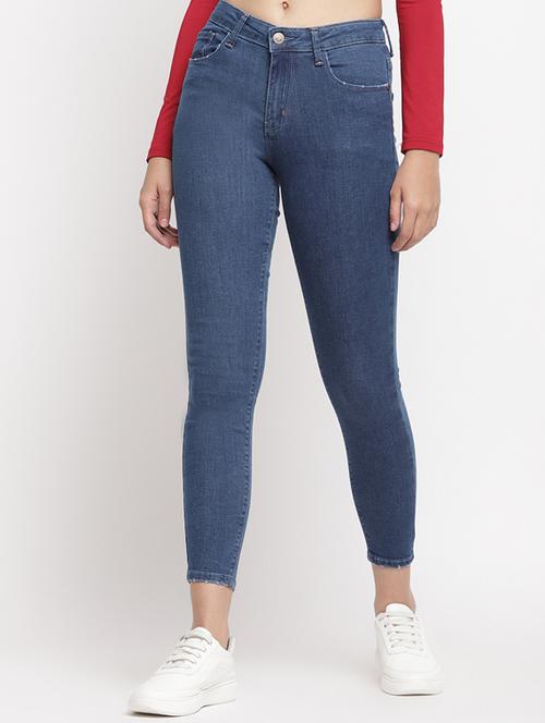 high rise solid jeans - 17549062 - Standard Image - 1