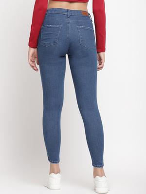 high rise solid jeans - 17549062 - Standard Image - 3