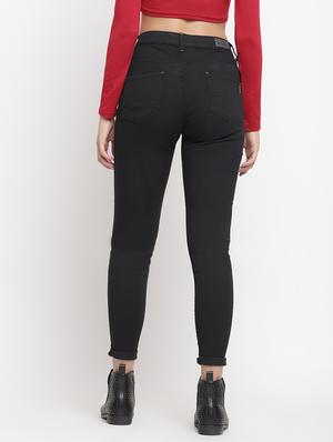 high rise solid jeans - 17549067 - Standard Image - 3