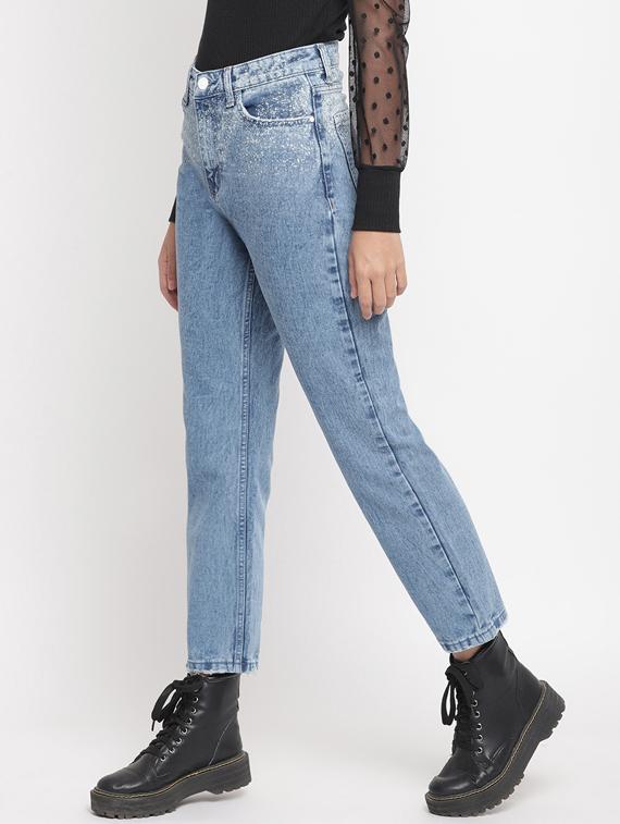 high rise stone washed jeans - 17549073 - Zoom Image - 2