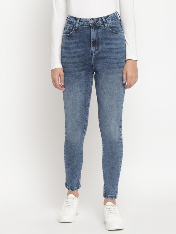high rise stone washed jeans - 17549075 - Zoom Image - 1