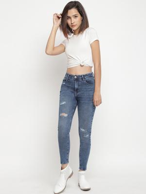 high rise stone washed jeans - 17549076 - Standard Image - 4