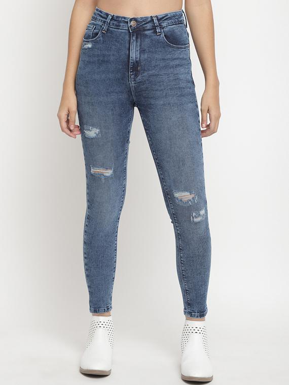 high rise stone washed jeans - 17549076 - Zoom Image - 1