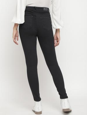 high rise solid jeans - 17549080 - Standard Image - 3