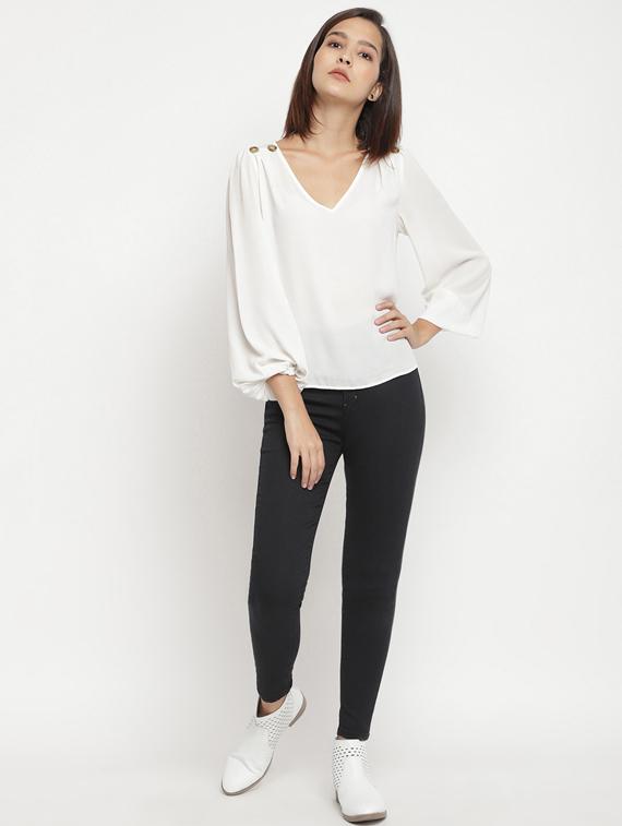 high rise solid jeans - 17549080 - Zoom Image - 4