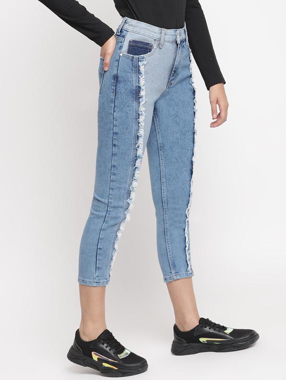 frayed detail denim jeans - 17549083 - Zoom Image - 2