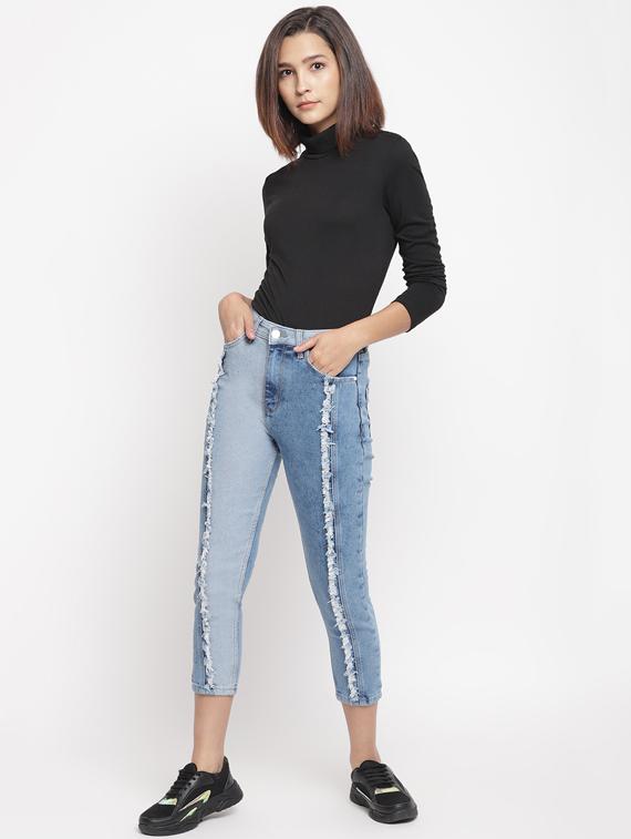 frayed detail denim jeans - 17549083 - Zoom Image - 4