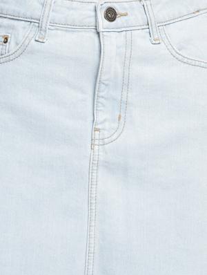 frayed hem denim asymmetric skirt - 17549093 - Standard Image - 5