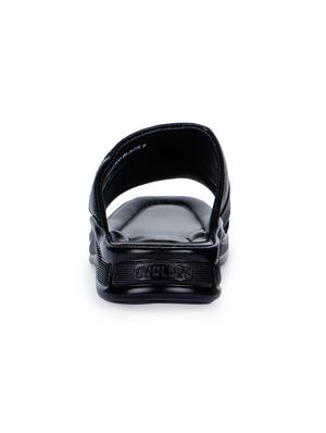 black leather slip on slippers - 17549096 - Standard Image - 3
