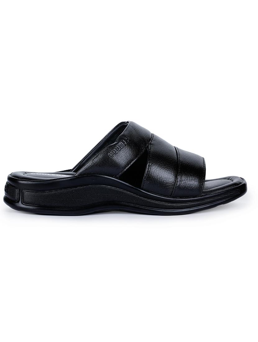 black leather slip on slippers - 17549096 - Zoom Image - 2