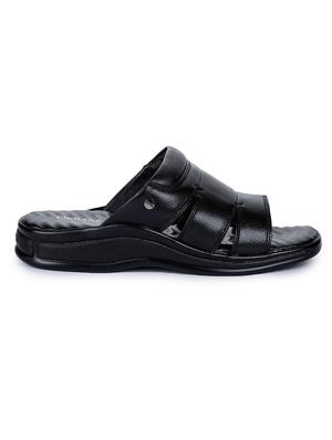 black leather slip on slippers - 17549097 - Standard Image - 2