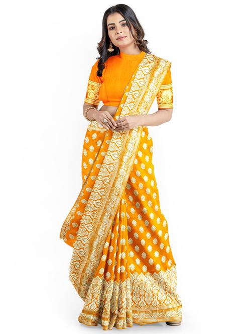 self design woven saree with blouse - 17549139 - Standard Image - 1