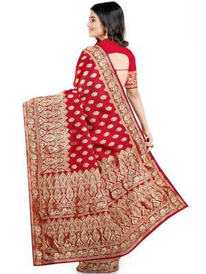 self design woven saree with blouse - 17549143 - Standard Image - 2