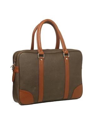 green canvas laptop bag - 17549147 - Standard Image - 2