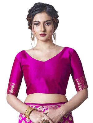 jacquard banarasi saree with blouse - 17549150 - Standard Image - 3