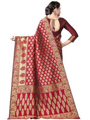 jacquard banarasi saree with blouse - 17549151 - Standard Image - 2