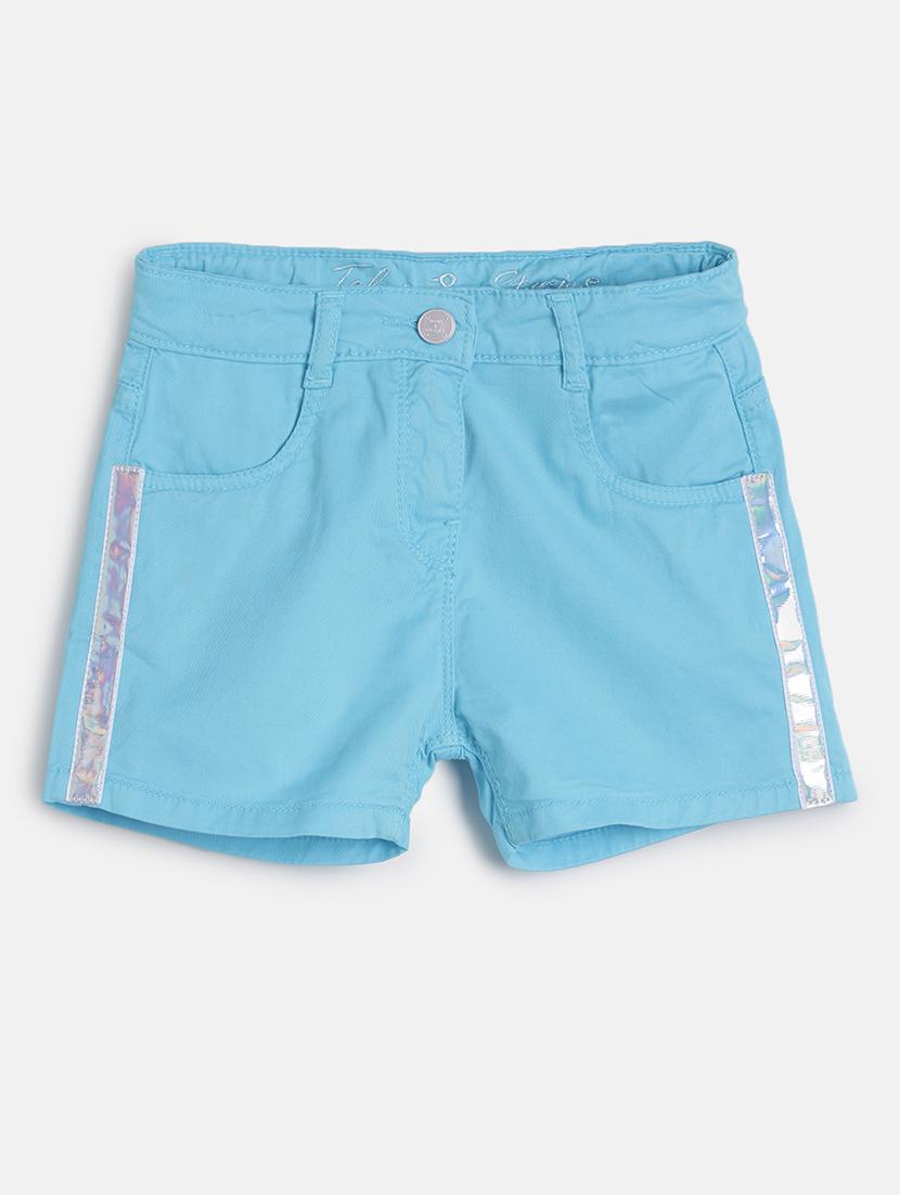 blue cotton blend shorts - 17549201 - Zoom Image - 1