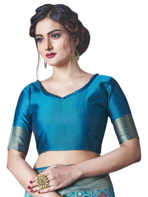 jacquard woven saree with blouse - 17549203 - Standard Image - 3