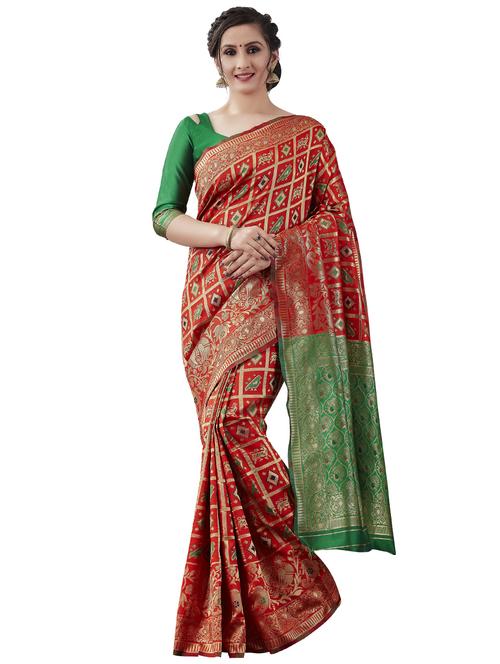 jacquard woven saree with blouse - 17549208 - Standard Image - 1