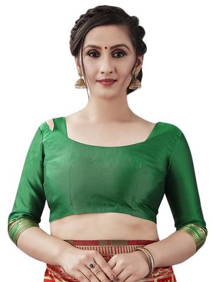 jacquard woven saree with blouse - 17549208 - Standard Image - 3