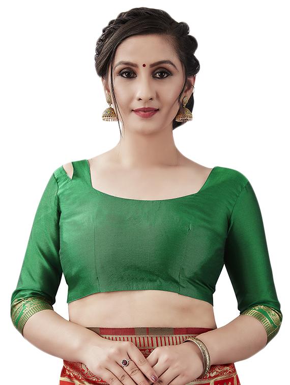 jacquard woven saree with blouse - 17549208 - Zoom Image - 3