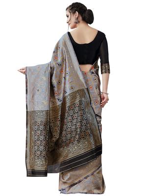 jacquard woven saree with blouse - 17549209 - Standard Image - 2