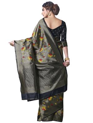 floral woven saree with blouse - 17549251 - Standard Image - 2