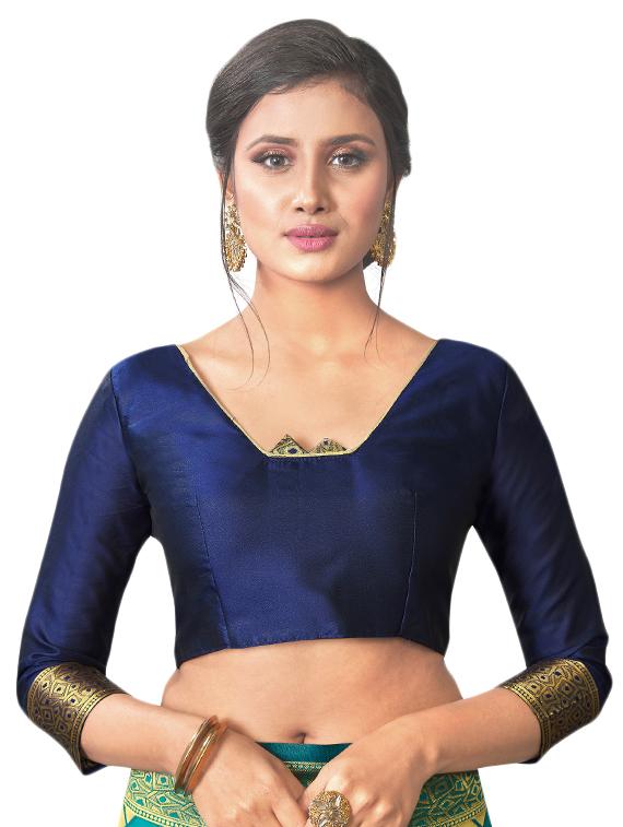 jacquard woven saree with blouse - 17549262 - Zoom Image - 3