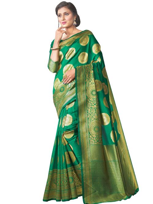 jacquard woven saree with blouse - 17549263 - Standard Image - 1