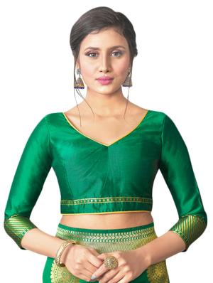 jacquard woven saree with blouse - 17549263 - Standard Image - 3