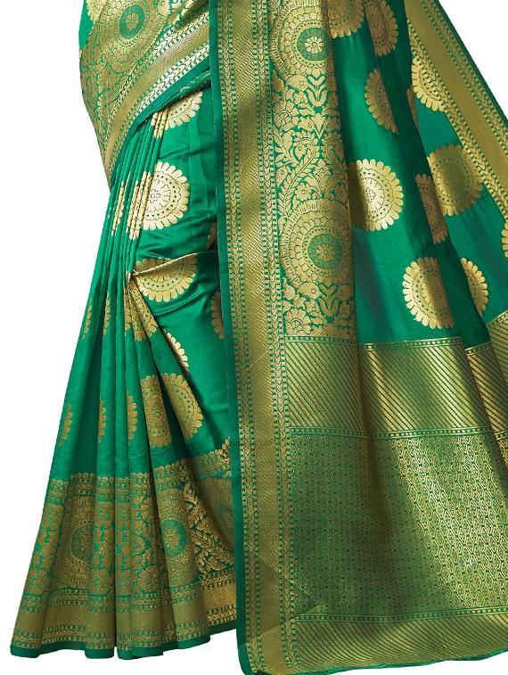 jacquard woven saree with blouse - 17549263 - Zoom Image - 4