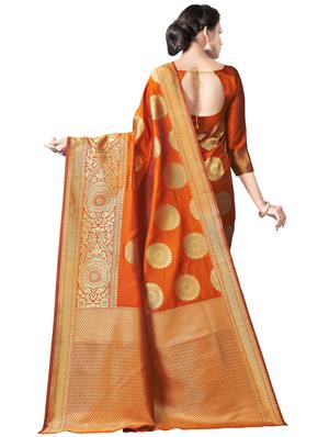 jacquard woven saree with blouse - 17549264 - Standard Image - 2