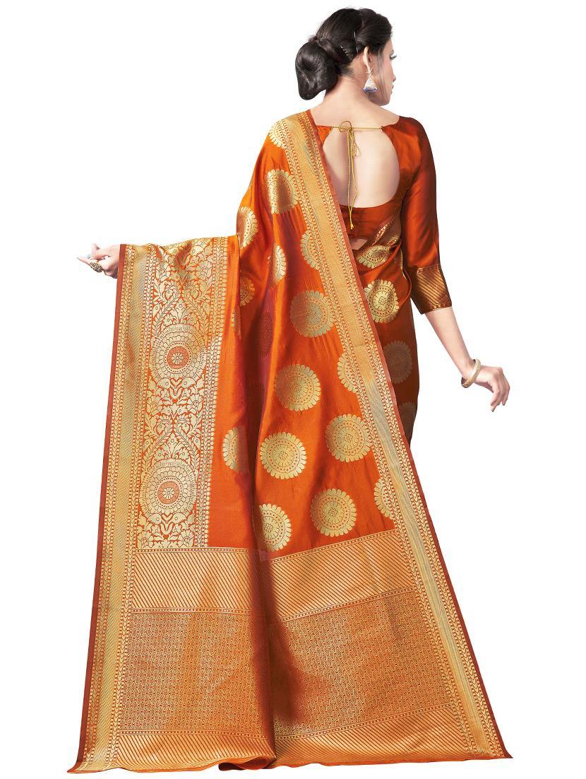 jacquard woven saree with blouse - 17549264 - Zoom Image - 2
