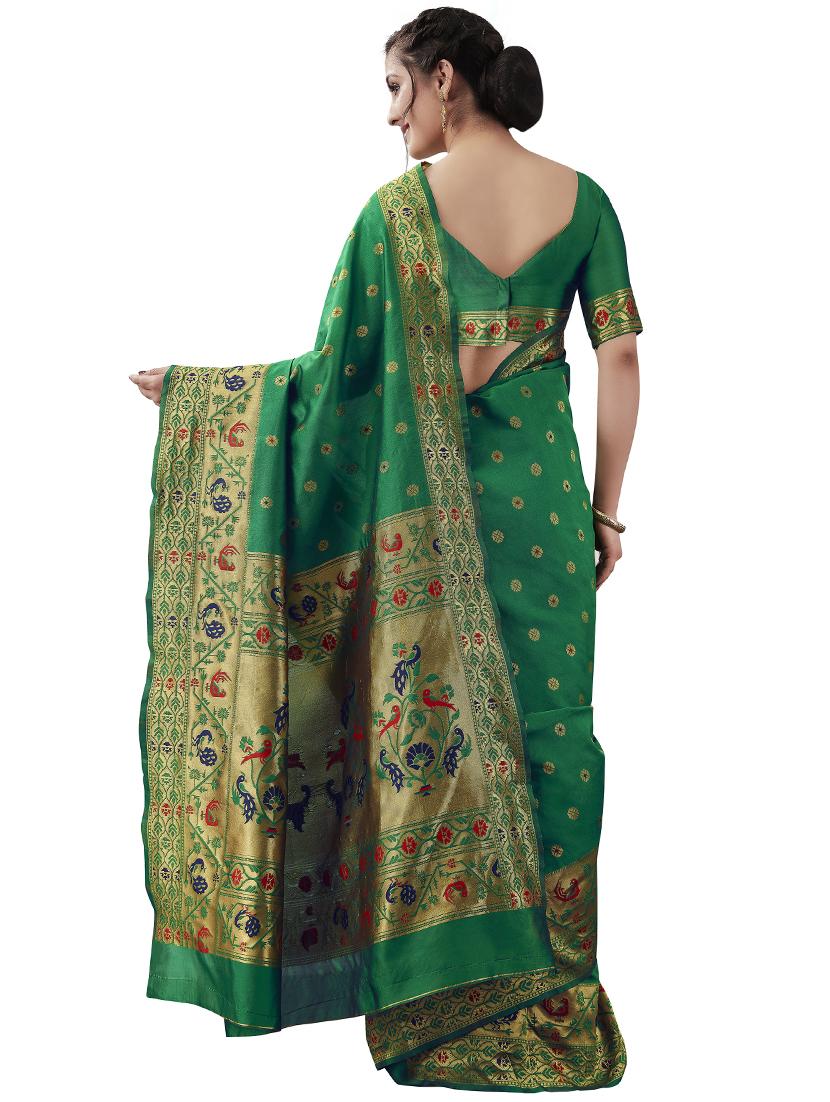 jacquard woven saree with blouse - 17549272 - Zoom Image - 2