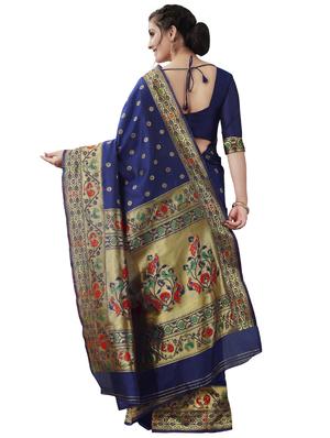 jacquard woven saree with blouse - 17549273 - Standard Image - 2
