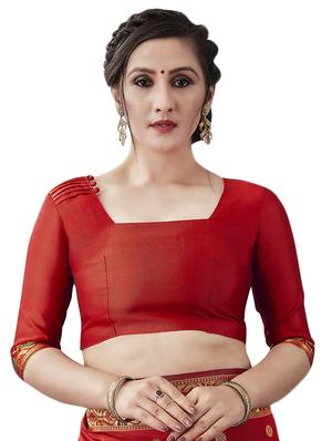 jacquard woven saree with blouse - 17549275 - Standard Image - 3